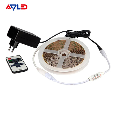 UL Flexível LED Strip Famous Chip 24V Ultra Thin Silicone 10mm placa de PCB IP20 528 cob led luzes