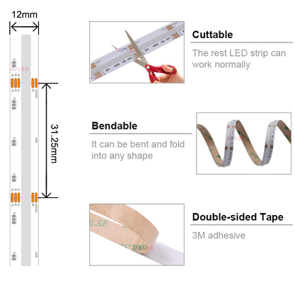 24v Rgbw dirigível Led Strip Cor Alta Densidade Super Brilhante Mudança para o quarto