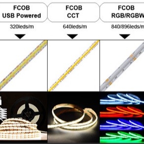 Ultra Alta Confiabilidade Ambiental Design Iluminações RGB Exteriores 528led/m COB Led Strip Light