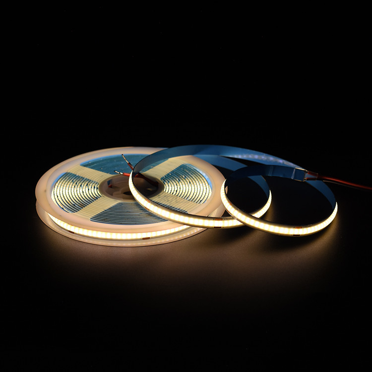 Lâmpada de tira LED COB flexível - 24V, 320 LEDs, temperatura de cor 3000K, largura de 8 mm, garantia de 3 anos - LED Adled.