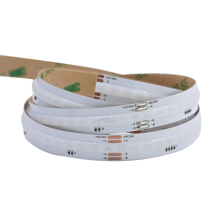 COB LED Strip Light 630leds RGB DC12V/24V IP20 Brilho nominal e luz de tira sem manchas para iluminação linear