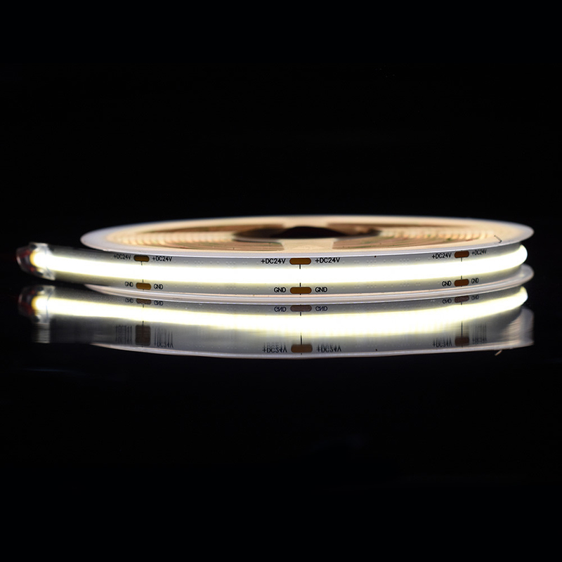 COB LED Strip com 528 chips 8mm largura e 3000k 4000k e 6500k opções de cores para cartaz de cortina