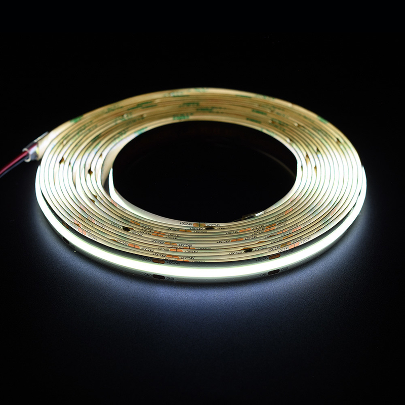 Fornecer 528 Chips 10mm Cob Led Strip Light 12V/24V para projetos de iluminação de gabinete DIY