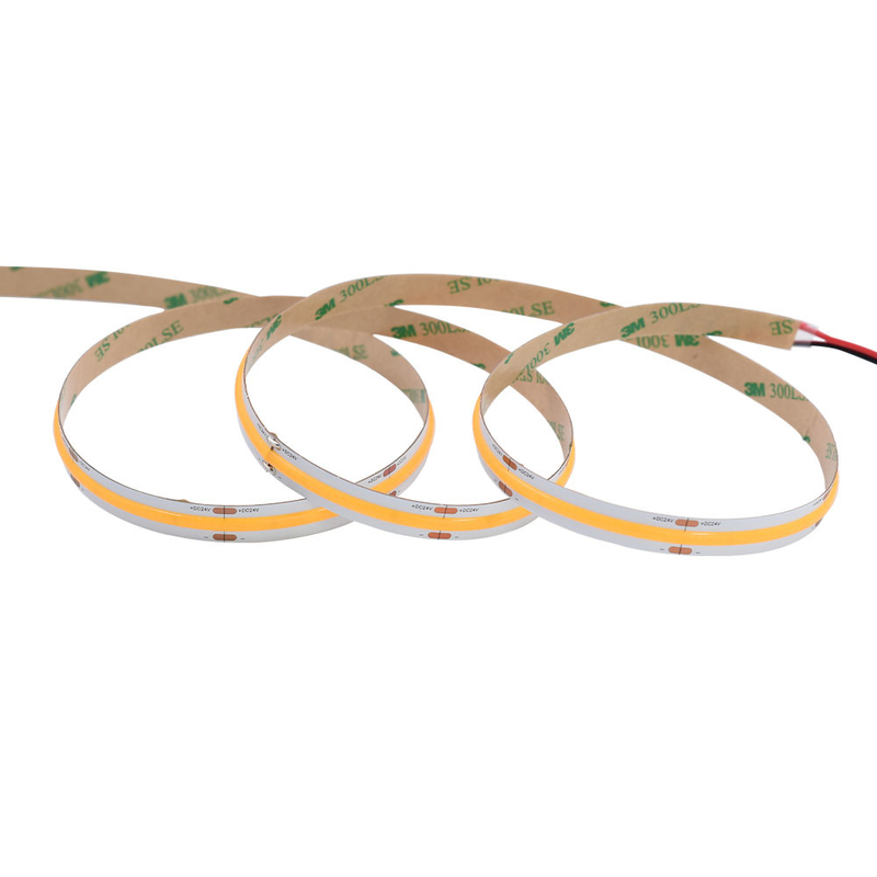 Alta luminosidade Alta CRI (90-98) COB Strip com 528 LEDs por metro, largura de 10 mm, DC24V LED Tape Light